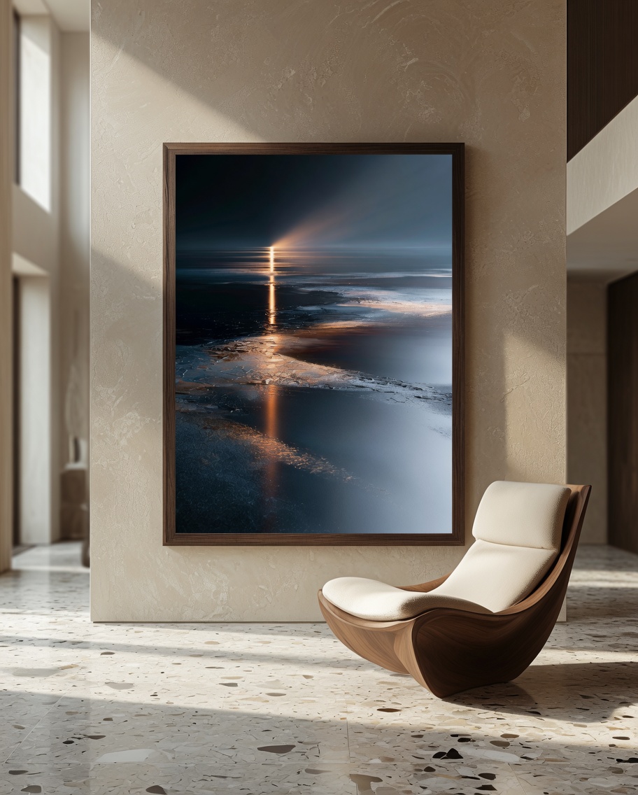 Wooden Velvet piece in a modern Indian interior